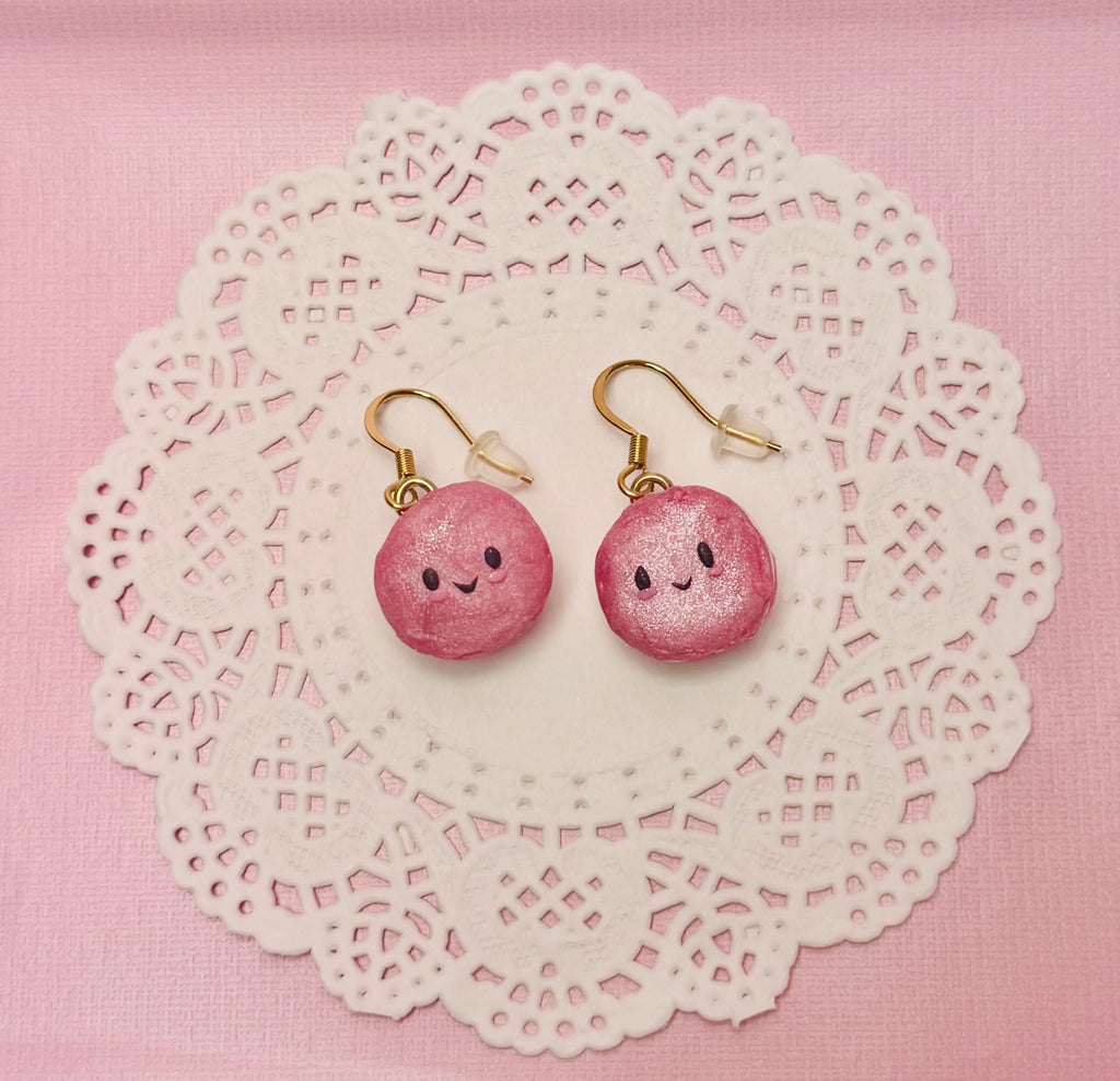 Polymer Clay Kawaii Pink Macaroon Earrings