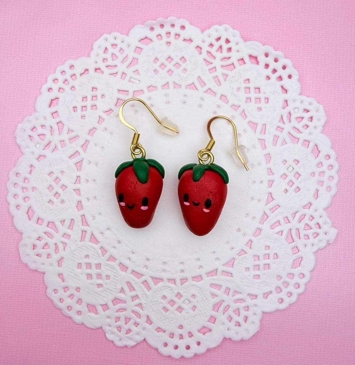 Polymer Clay Kawaii Strawberry Earrings