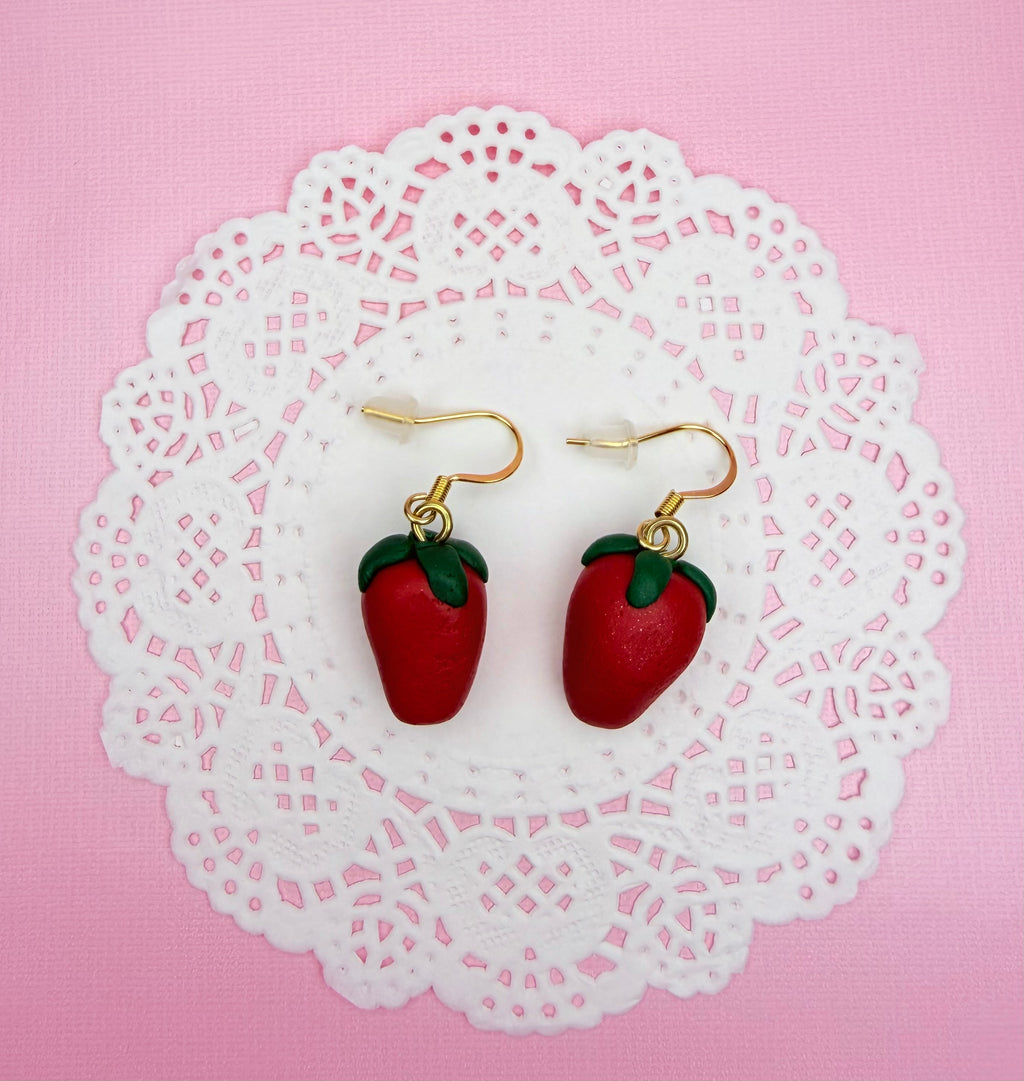 Polymer Clay Kawaii Strawberry Earrings