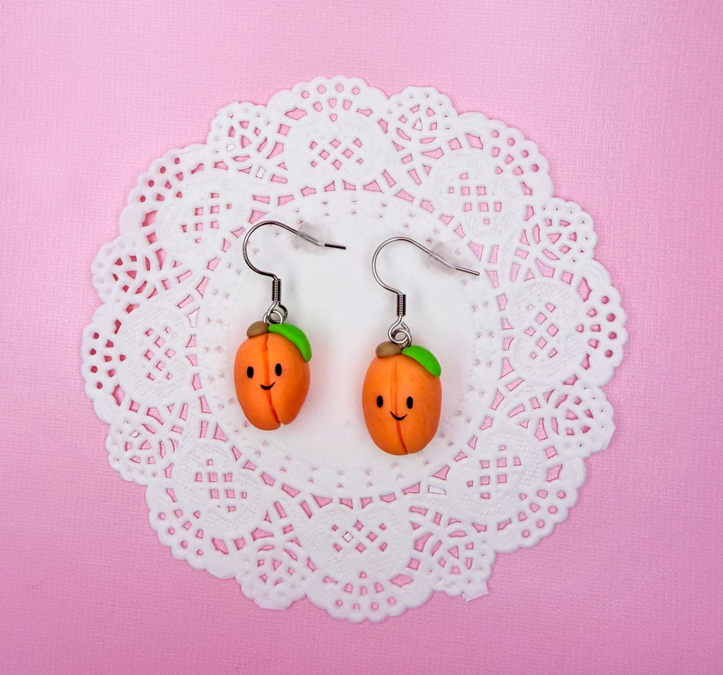Polymer Clay kawaii Peach Earrings