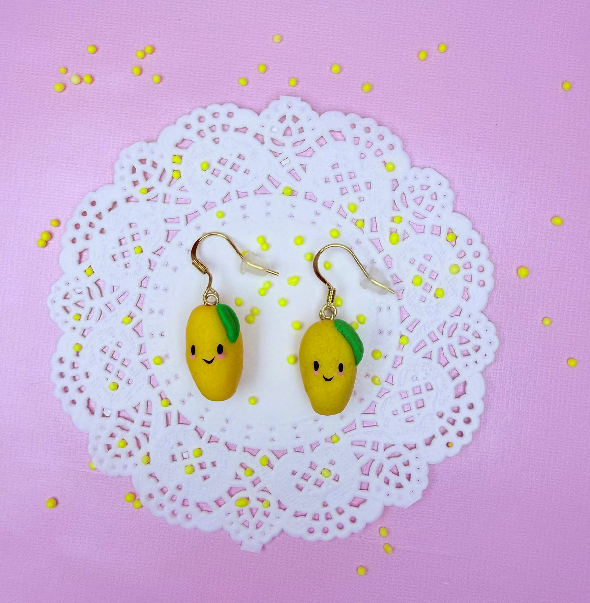 Polymer Clay Kawaii Lemon Earrings