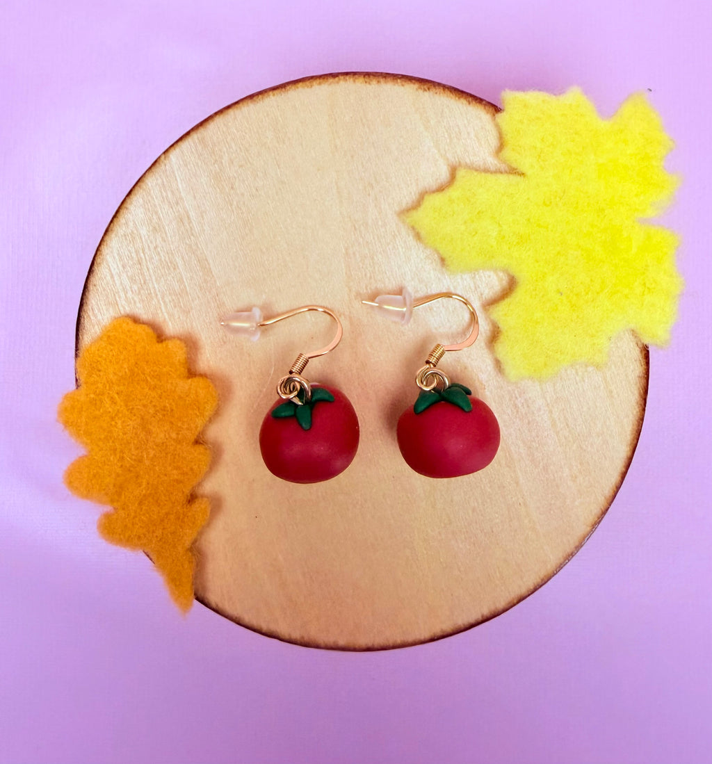 Polymer Clay Kawaii Tomato Earrings