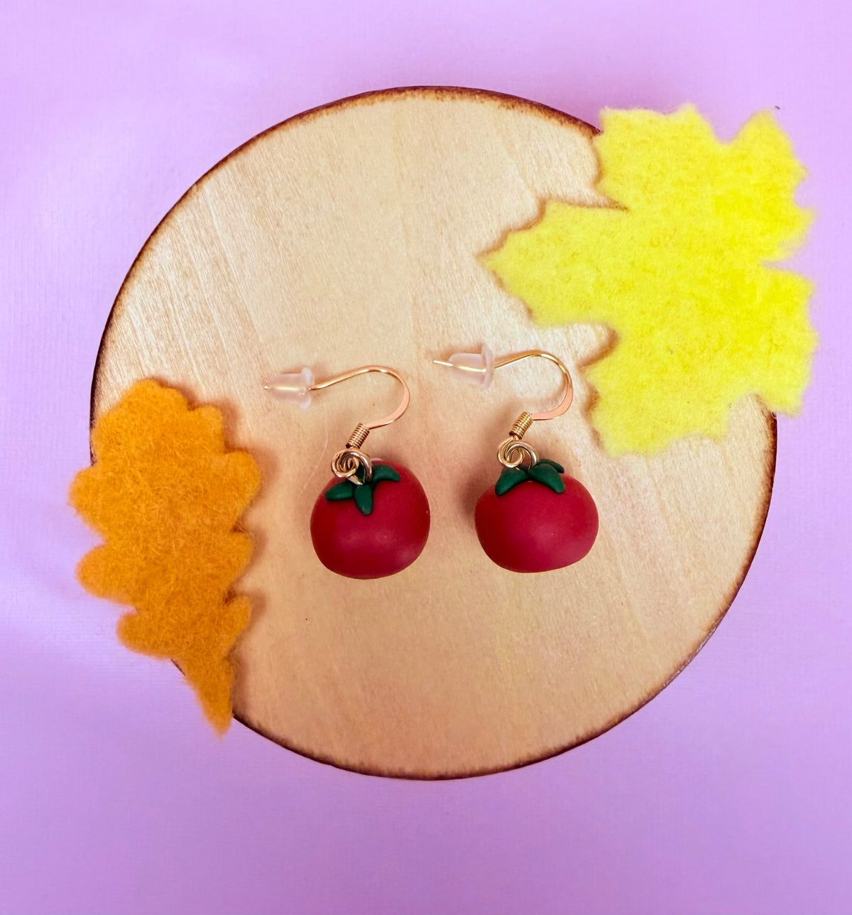 Polymer Clay Kawaii Tomato Earrings