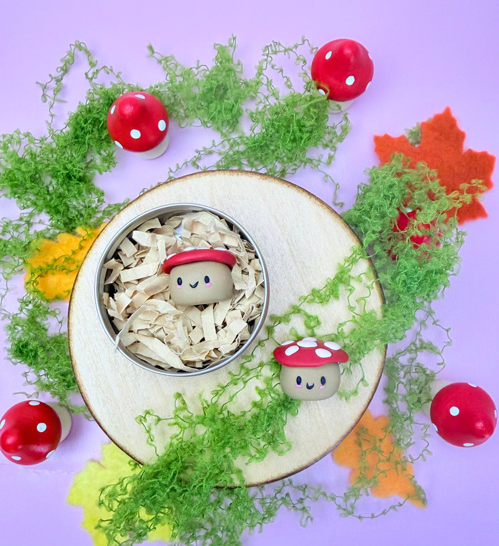 Polymer Clay Kawaii Mushroom Figurines