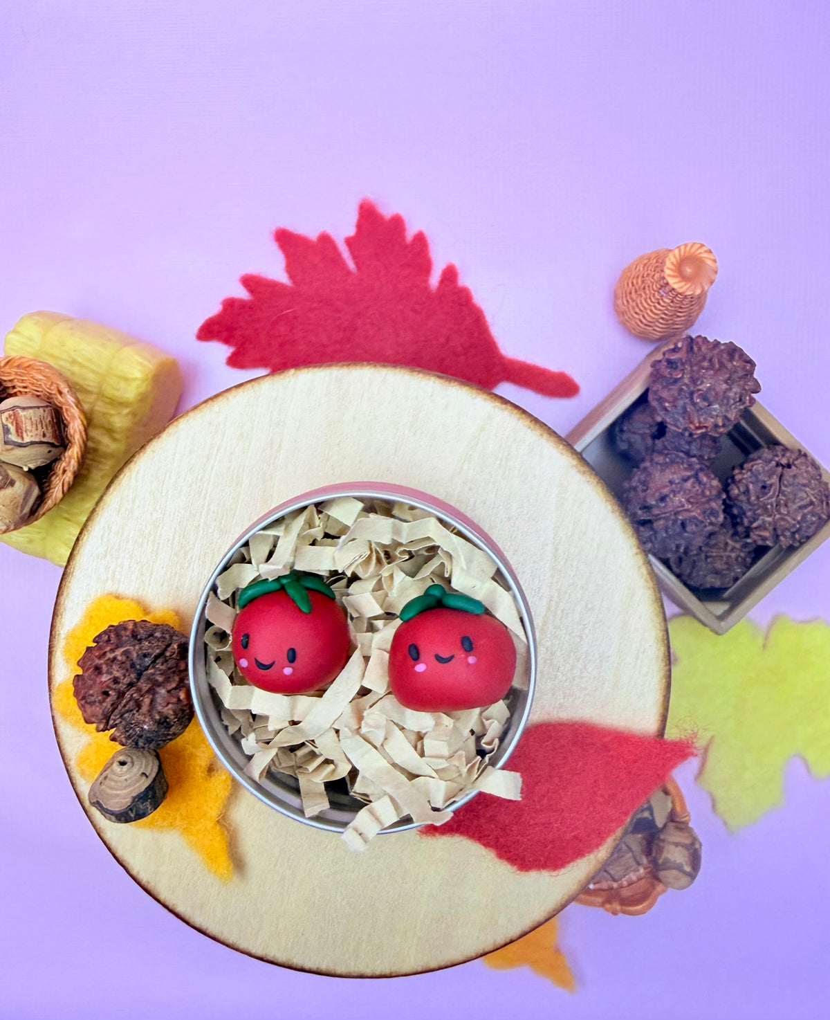 Polymer Clay Kawaii Tomato Figurines